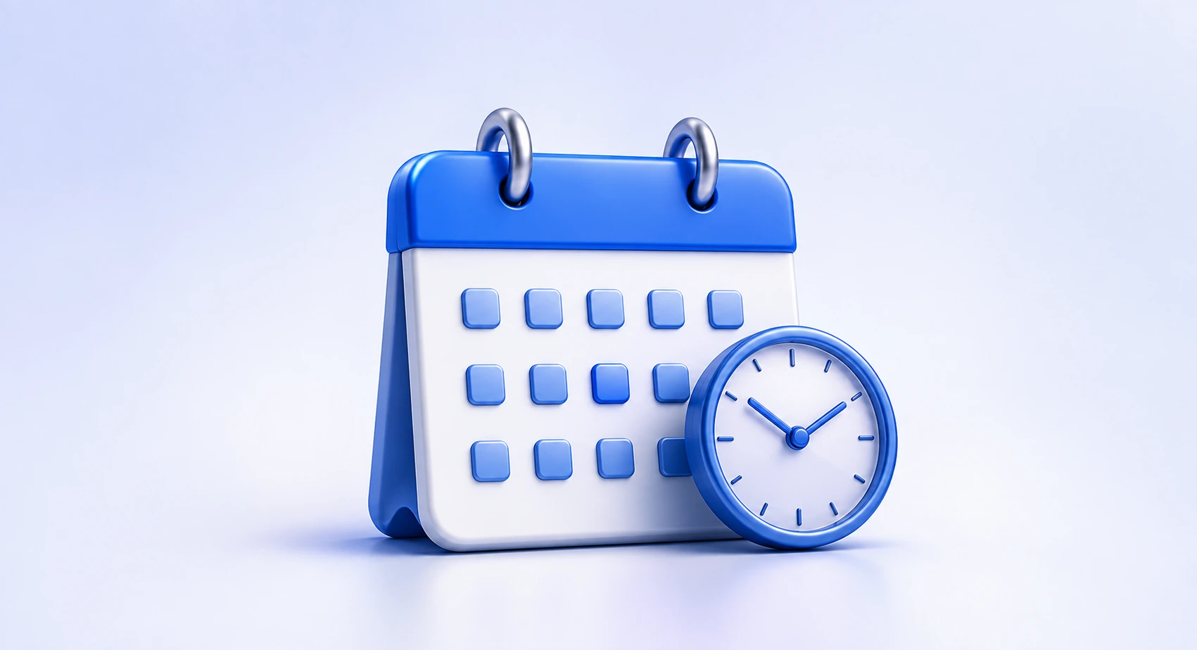 Calendar and clock illustrating appointments and service